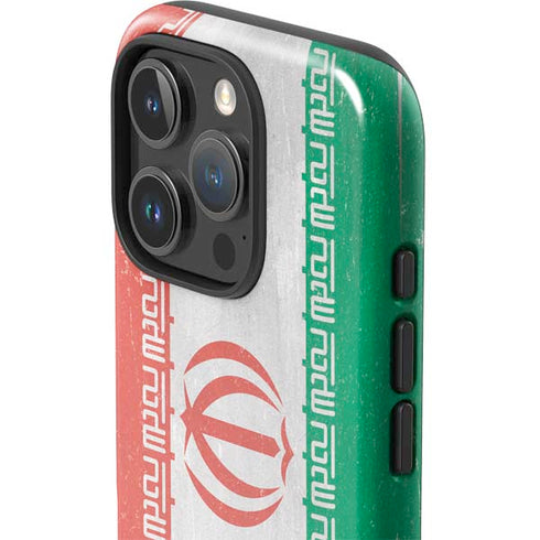 Iran Flag Distressed iPhone 16 Pro Max Impact Case